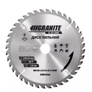 Диск по дереву 125*40T Granite 5-12-540